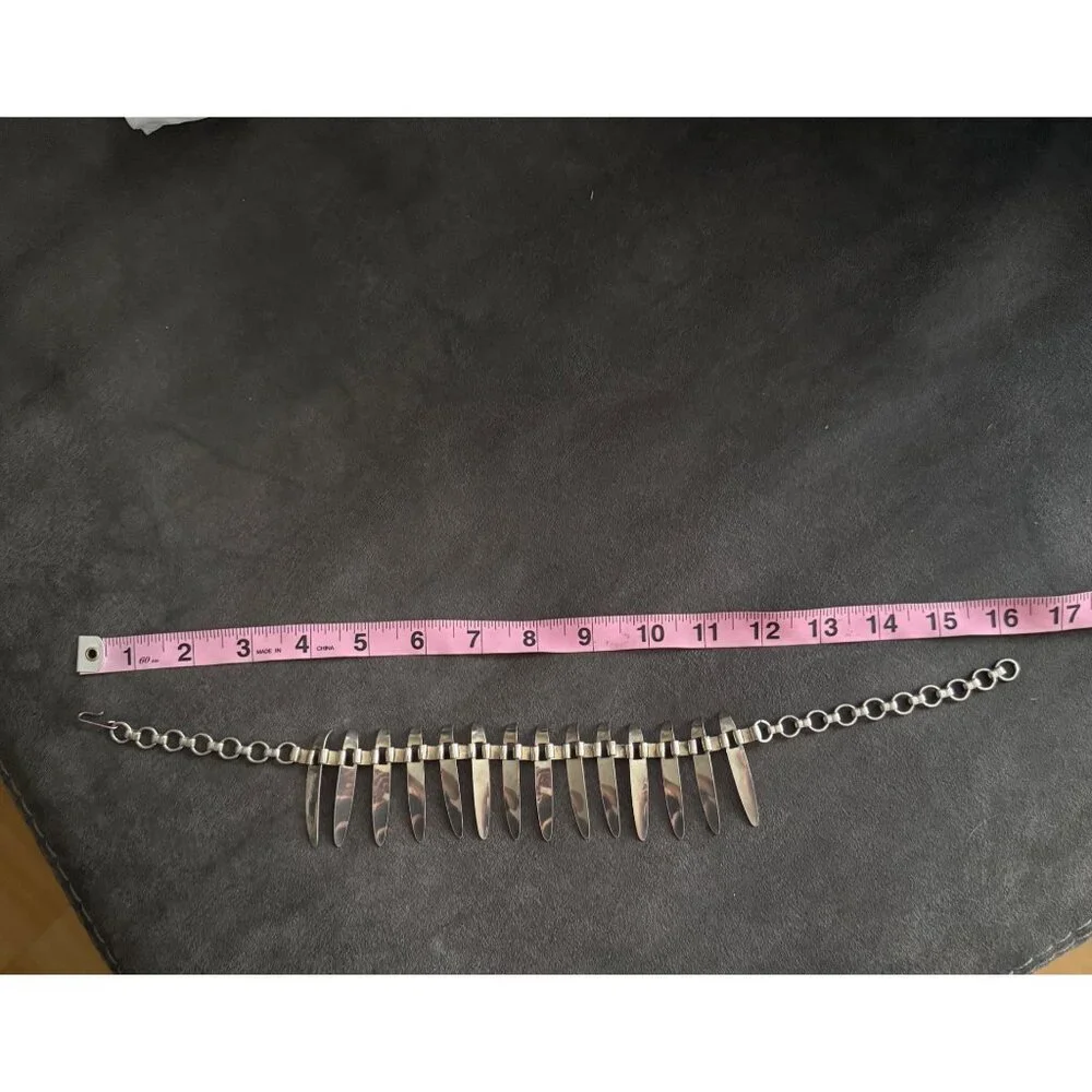 Vintage Industrial Style Chrome Necklace - Picture 4 of 4
